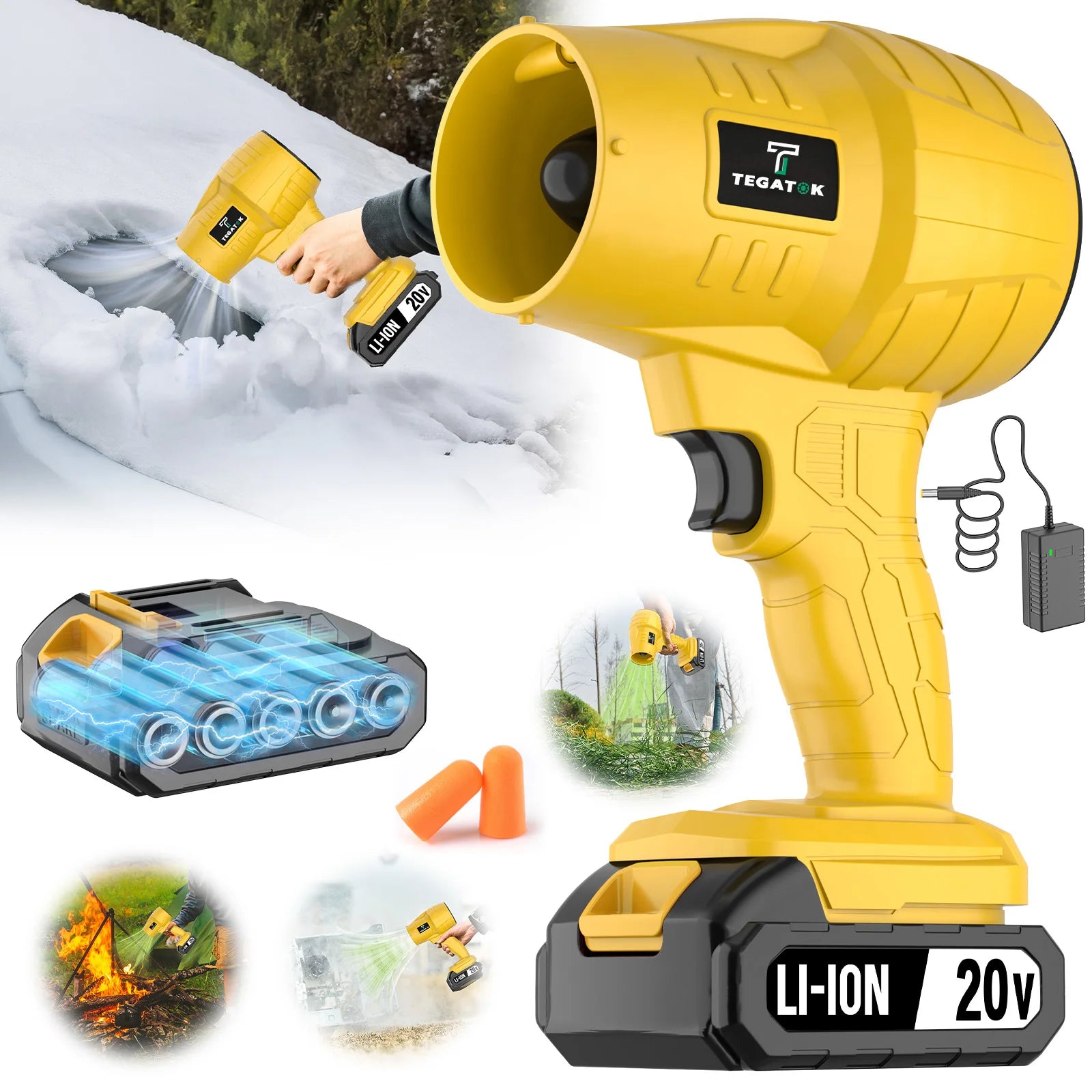 Portable Cordless Turbo Blower – Handheld Battery Powered Cleaning Tool