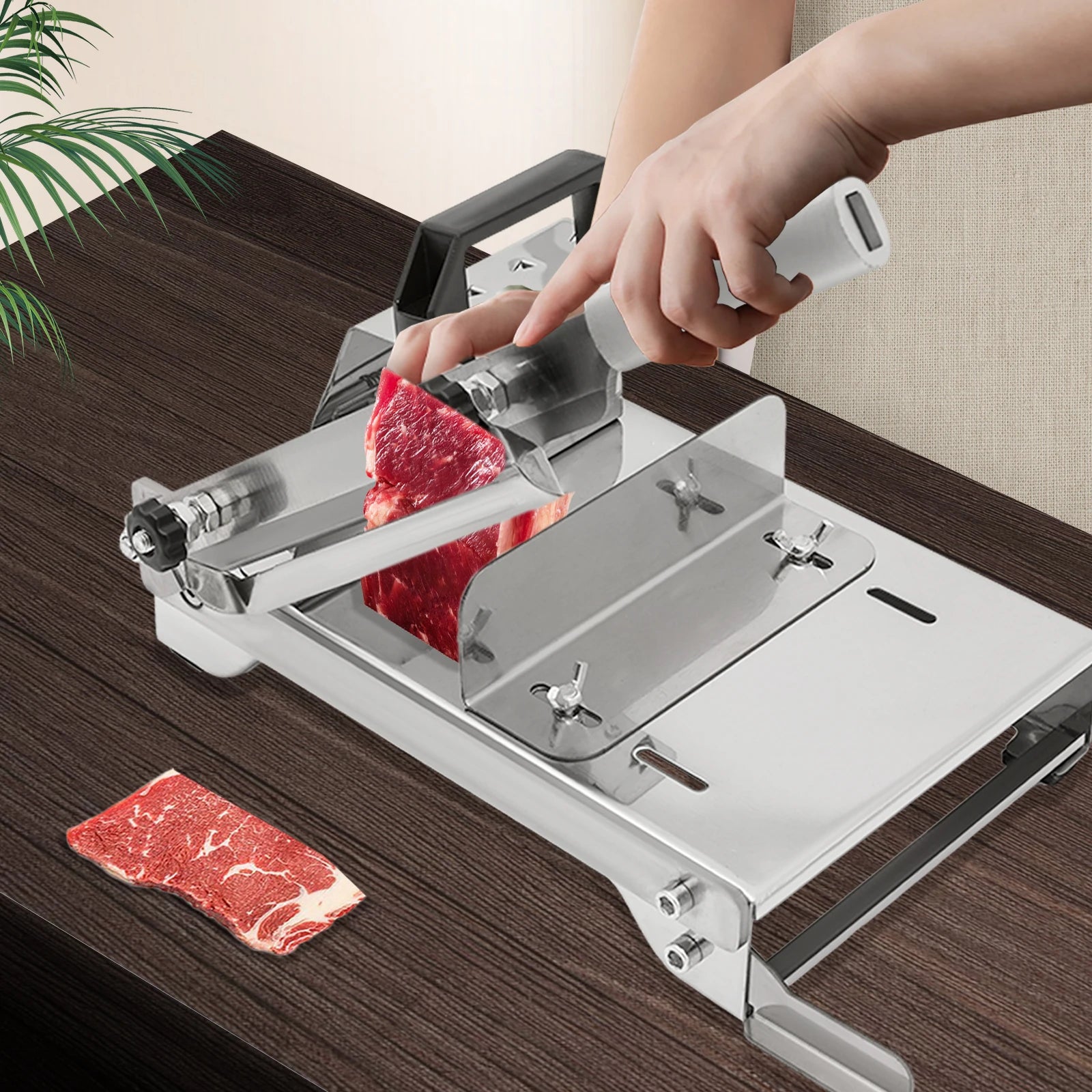 Manual Meat Slicer – Stainless Steel Meat Cutter for Thin Slices of Meat, Vegetables & Cheese