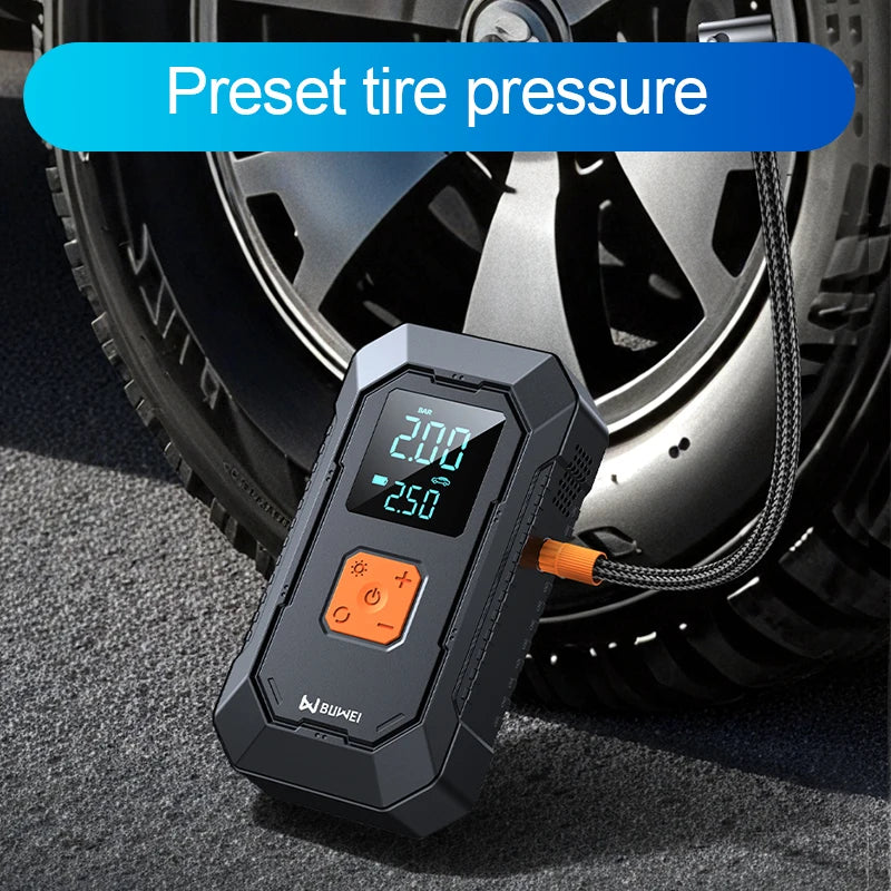 Portable Car Jump Starter with Air Compressor – Power Bank & LED Light for Tire Inflation