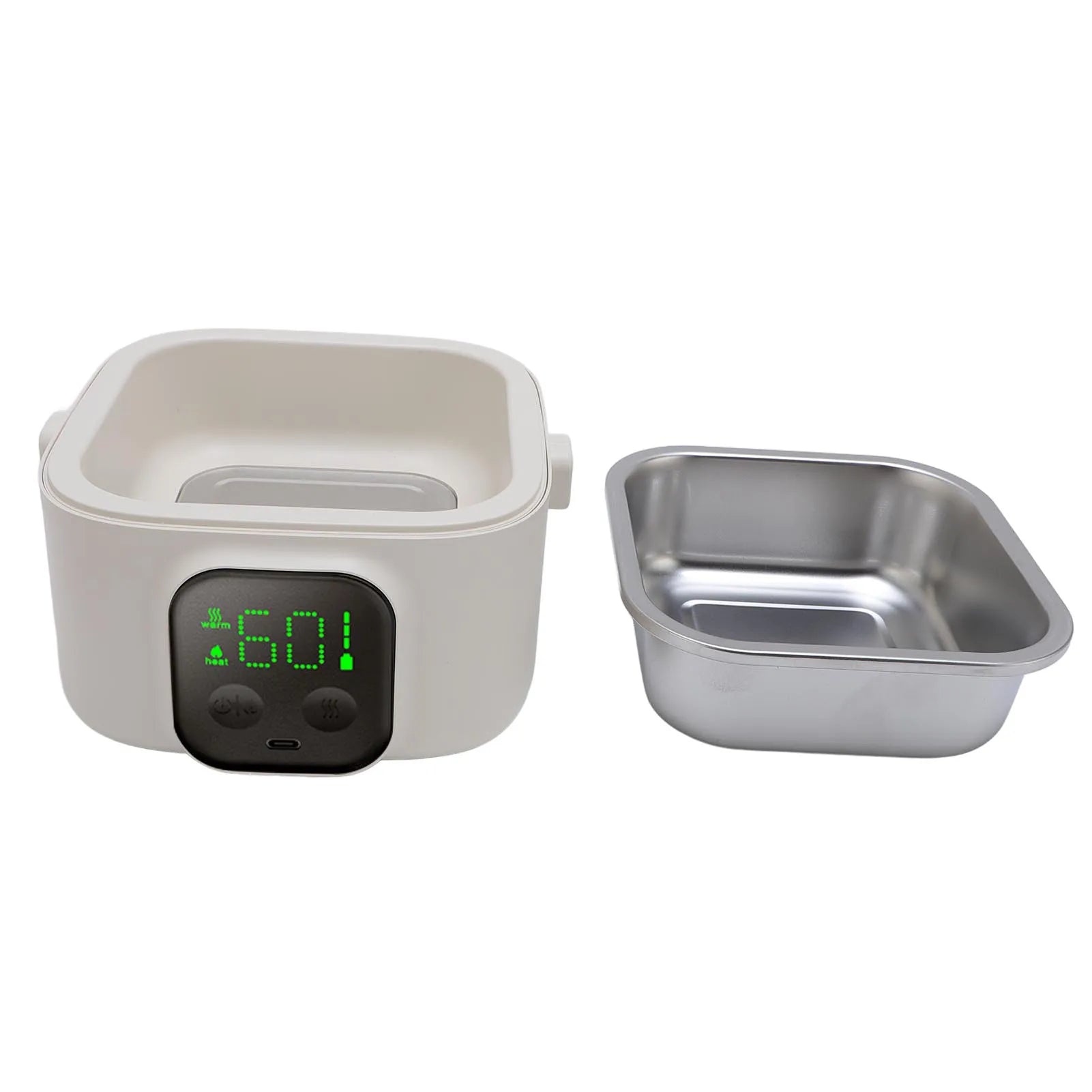 Electric Lunch Box Food Warmer – Portable Rechargeable Heated Lunch Container with Digital Temperature Display