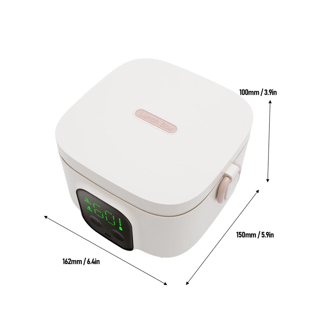 Electric Lunch Box Food Warmer – Portable Rechargeable Heated Lunch Container with Digital Temperature Display