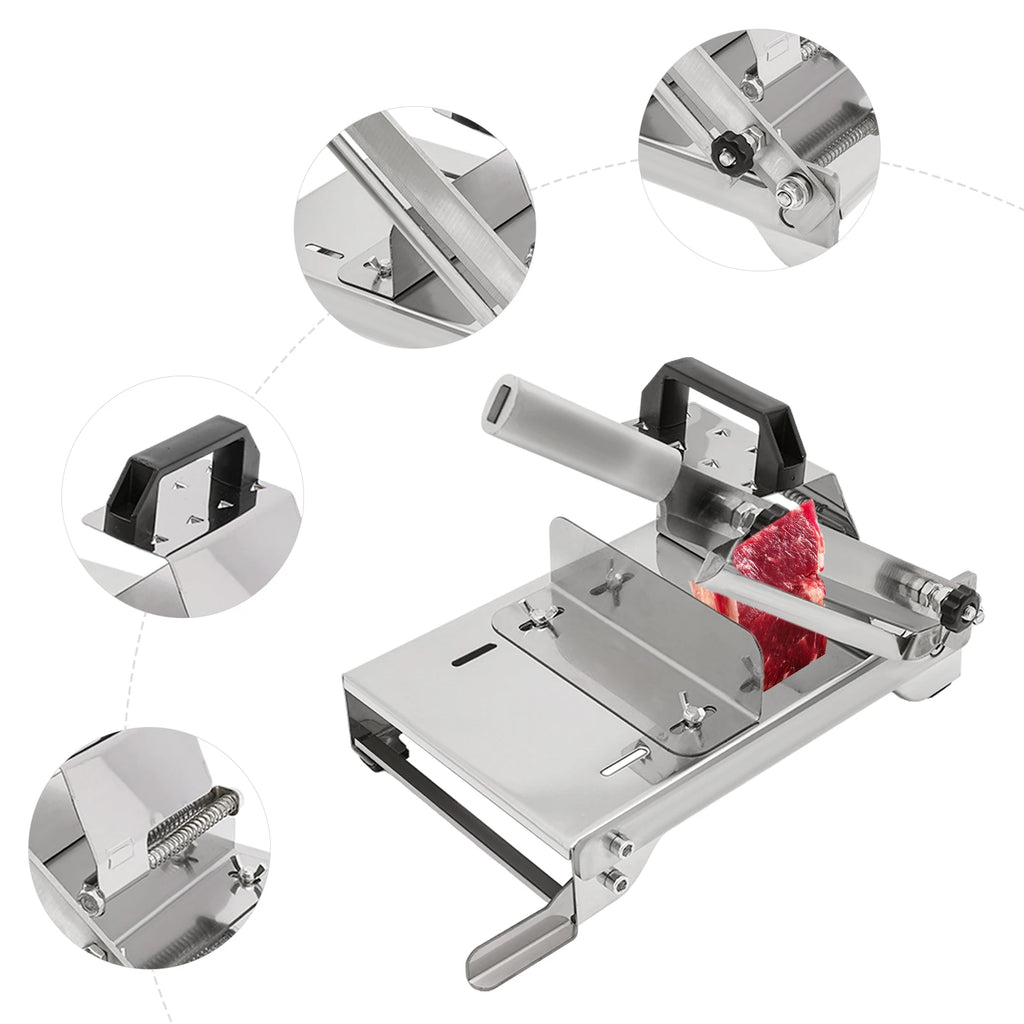 Manual Meat Slicer – Stainless Steel Meat Cutter for Thin Slices of Meat, Vegetables & Cheese