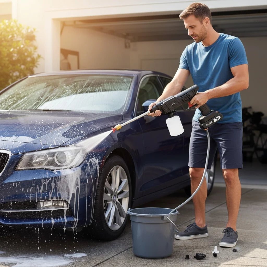 Portable High Pressure Washer Gun – Cordless Car & Garden Cleaner – 20V Battery Compatible