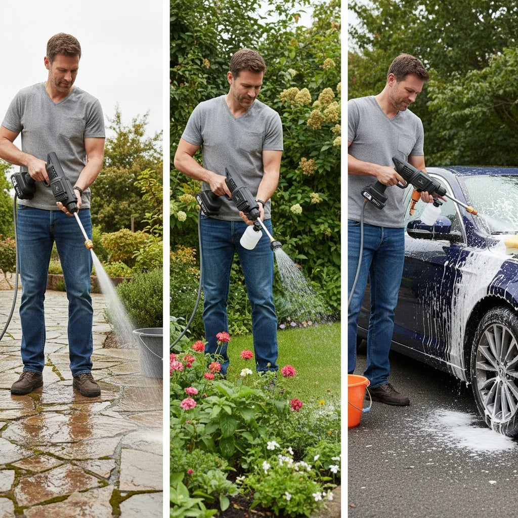 Portable High Pressure Washer Gun – Cordless Car & Garden Cleaner – 20V Battery Compatible