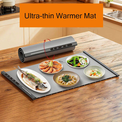 Electric Food Warming Plate – Foldable Heating Tray with Adjustable Temperature for Dining & Serving